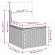 Sonata H 6 частен градински диван комплект с възглавници Черен Полиратан