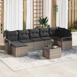 Sonata H Комплект Градински Диван с Възглавници Черен Полиратан - Seturi pentru exterior