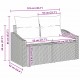 Sonata H Комплект от 3 Градински Дивани с Възглавници Светло Сиво Полиротан