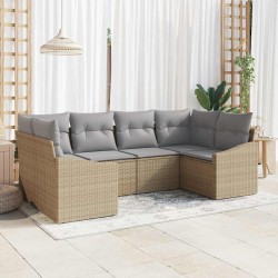 Sonata H Комплект градински диван 6 части Бежов Poly Rattan - Seturi pentru exterior