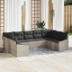 Sonata H Комплект градински диван с 9 части светлосив полиратан