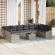Sonata H Комплект градински диван от 11 части с възглавници Сив Полиратан