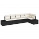 Sonata H 6 Piece Garden Sofa Set with Cushions Black Poly Rattan