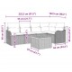 Sonata H 6 Часов Градински Диван Комплект с Възглавници Бежов Поли Ратан Акация