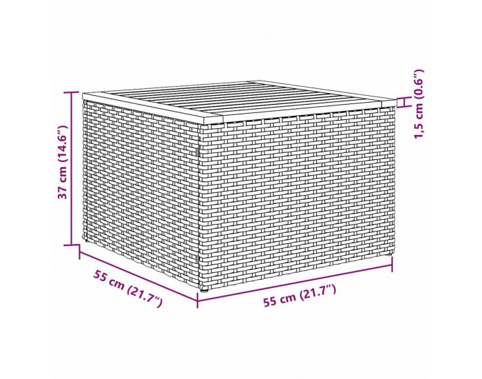 Sonata H 5 части градинско диванче с възглавници сиво полиестерен ратан акация