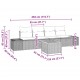 Sonata H Комплект от 5 части градински диван с възглавници Черен Полиратан Акация