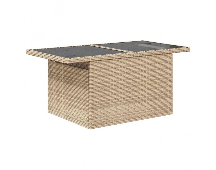 Sonata H 10 Часов градински диван комплект с възглавници Бежов полиратан