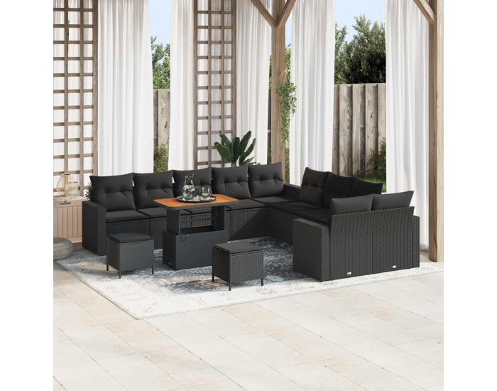Sonata H Градински Софа Комплект 13 pcs Черно 90 x 55 x 71 cm