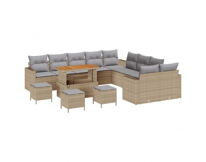Sonata H Градински Софа Комплект 14 pcs бежово и светлосиво