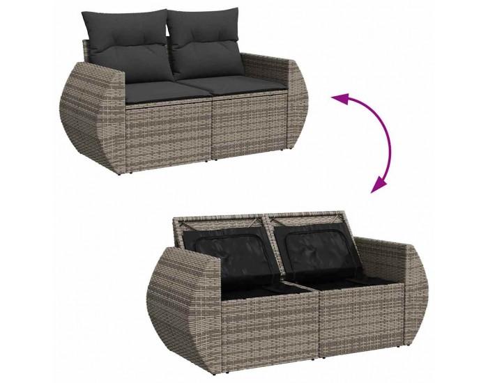 Sonata H Градински Софа Комплект с възглавница 8 pcs Сив 80 x 80 x 71 cm