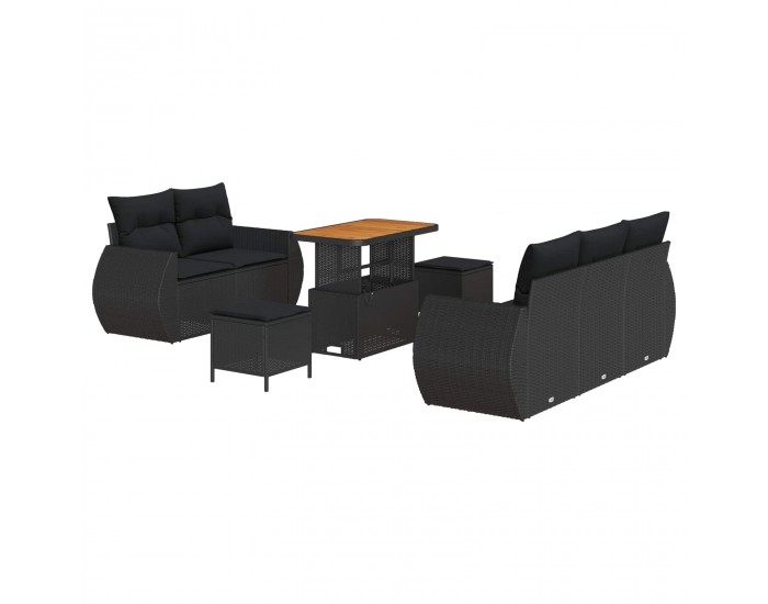 Sonata H Градински Софа Комплект 8 pcs Черно 90 x 55 x 71 cm