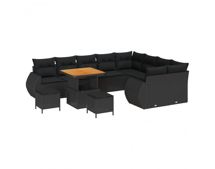 Sonata H Градински Софа Комплект 12 pcs Черно 80 x 80 x 71 cm