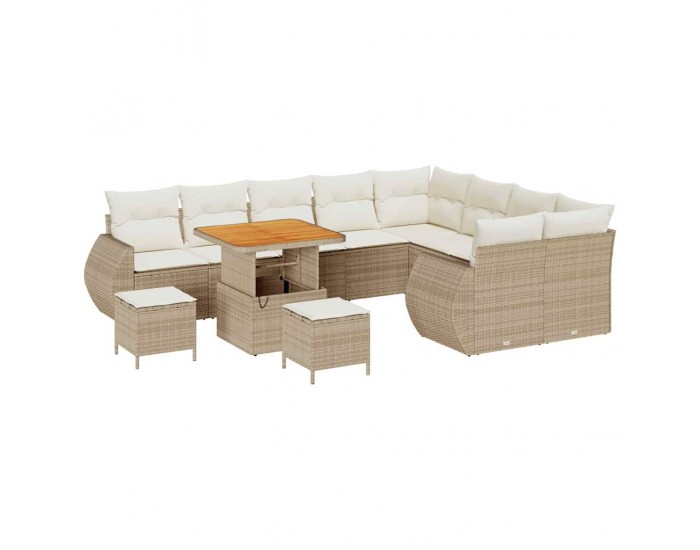 Sonata H Градински Софа Комплект 12 pcs бежово и кремаво 80 x 80 x 71 cm