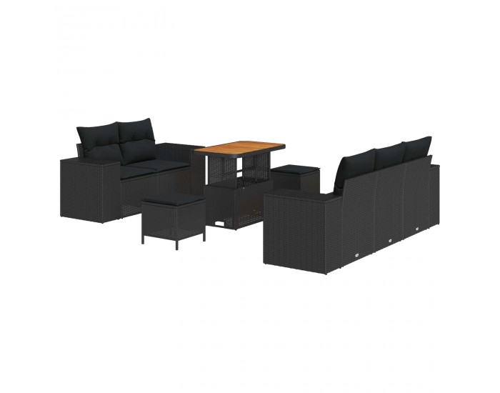 Sonata H Градински Софа Комплект 8 pcs Черно 90 x 55 x 71 cm