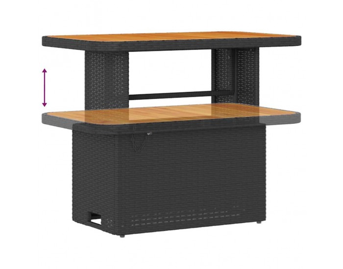 Sonata H Градински Софа Комплект 8 pcs Черно и кремаво 90 x 55 x 71 cm
