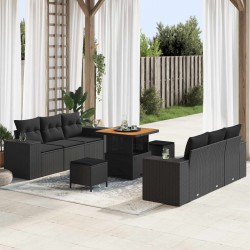 Sonata H Градински Софа Комплект 9 pcs Черно 80 x 80 x 71 cm - Canapele și bănci de grădină