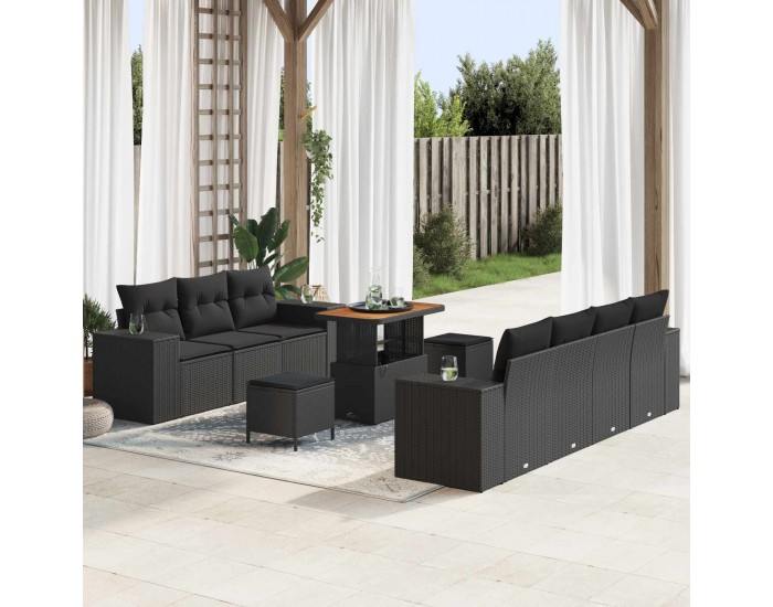 Sonata H Градински Софа Комплект 10 pcs Черно 90 x 55 x 71 cm