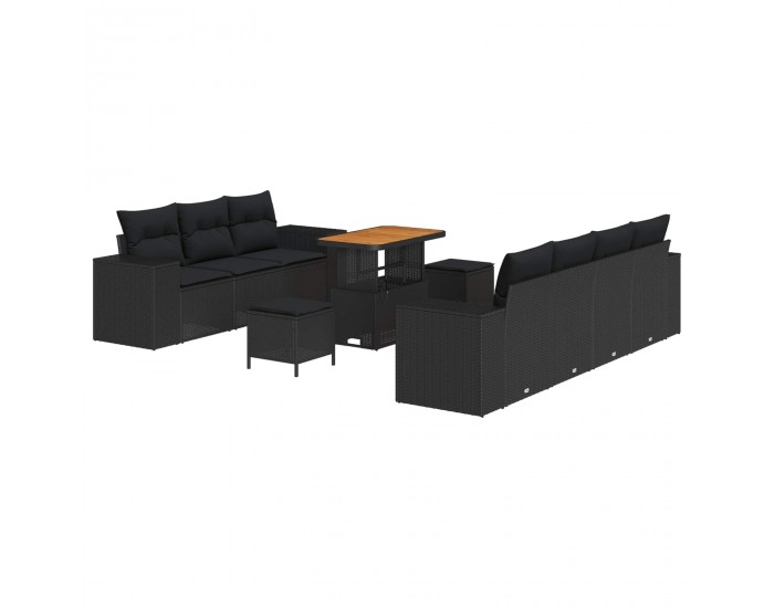 Sonata H Градински Софа Комплект 10 pcs Черно 90 x 55 x 71 cm