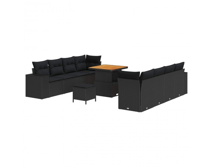 Sonata H Градински Софа Комплект 11 pcs Черно 80 x 80 x 71 cm
