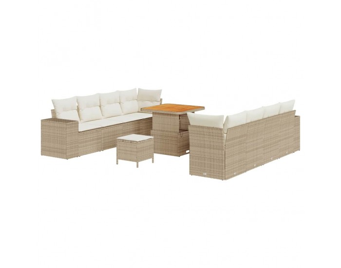Sonata H Градински Софа Комплект 11 pcs Бежов и кремав 80 x 80 x 71 cm