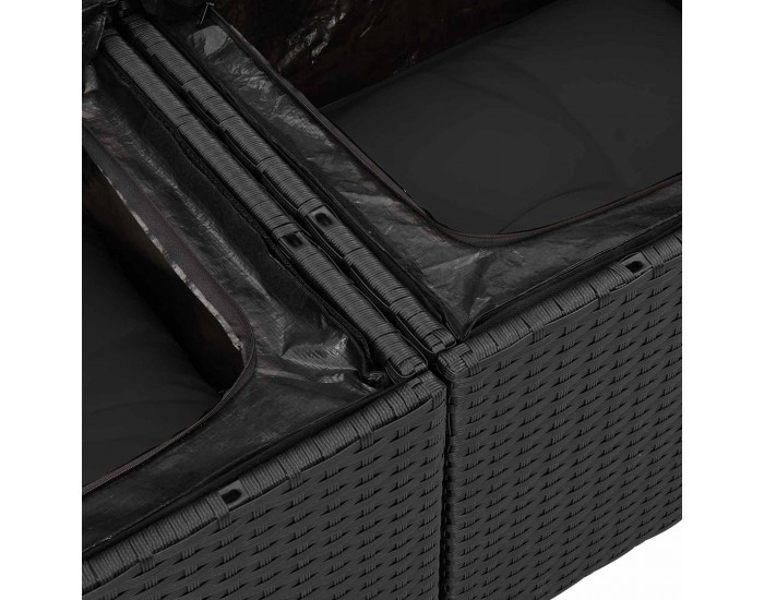 Sonata H Градински Софа Комплект 11 pcs Черно 90 x 55 x 71 cm