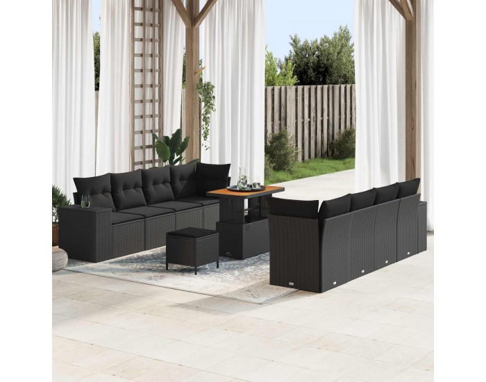 Sonata H Градински Софа Комплект 11 pcs Черно 90 x 55 x 71 cm