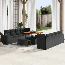 Sonata H Градински Софа Комплект 11 pcs Черно 100 x 100 x 71 cm - Canapele și bănci de grădină