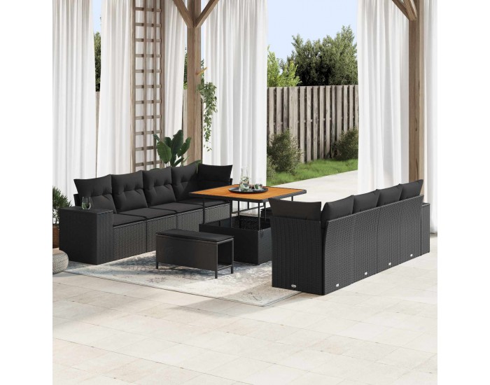 Sonata H Градински Софа Комплект 11 pcs Черно 100 x 100 x 71 cm