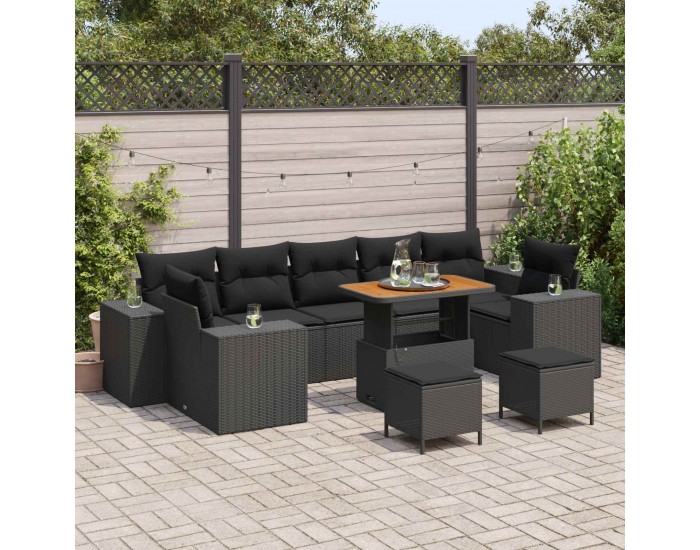Sonata H Градински Софа Комплект 10 pcs Черно 90 x 55 x 71 cm