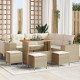 Sonata H Градински Софа Комплект 9 pcs Бежов и кремав 110 x 55 x 71 см