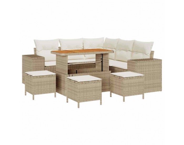 Sonata H Градински Софа Комплект 9 pcs Бежов и кремав 110 x 55 x 71 см