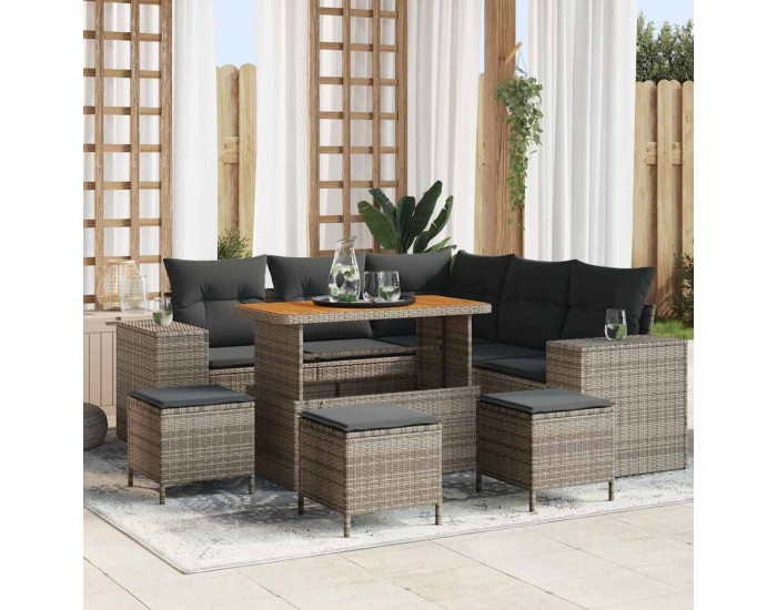 Sonata H Градински Софа Комплект 9 pcs Сив 110 x 55 x 71 см