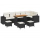 Sonata H Градински Софа Комплект 10 pcs Черен и кремав 110 x 55 x 71 см