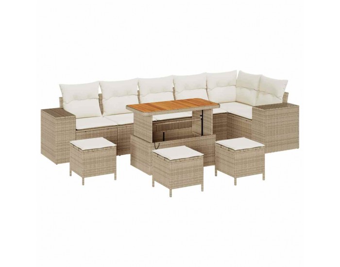 Sonata H Градински Софа Комплект 10 pcs Бежов и кремав 110 x 55 x 71 см