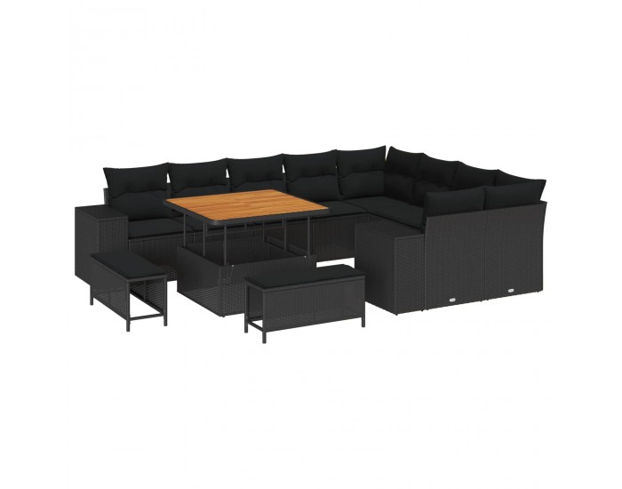 Sonata H Градински Софа Комплект 12 pcs Черно 100 x 100 x 71 cm