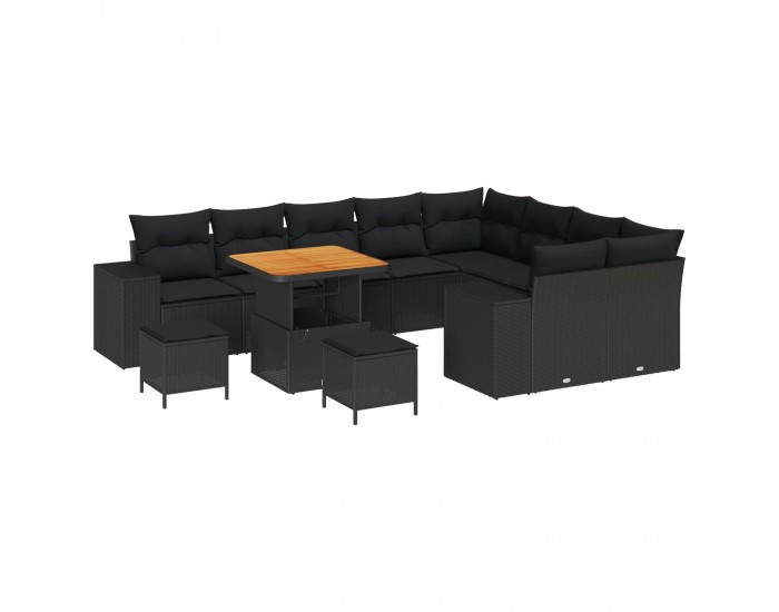 Sonata H Градински Софа Комплект 12 pcs Черно 80 x 80 x 71 cm