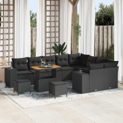 Sonata H Градински Софа Комплект 12 pcs Черно 90 x 55 x 71 cm - Canapele și bănci de grădină