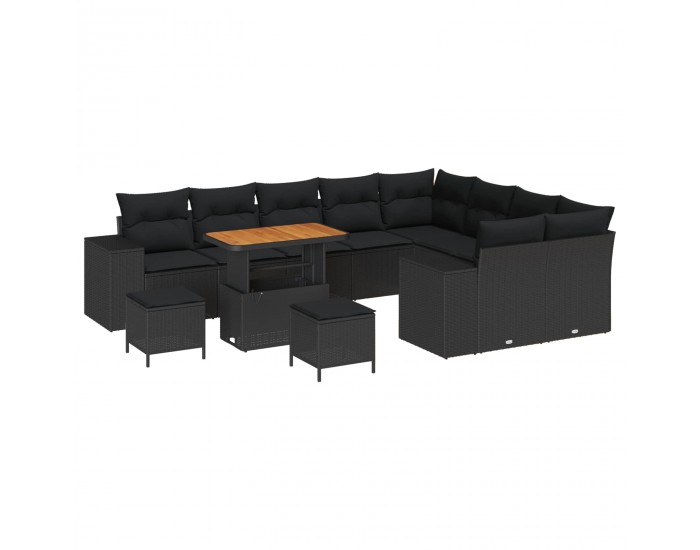 Sonata H Градински Софа Комплект 12 pcs Черно 90 x 55 x 71 cm