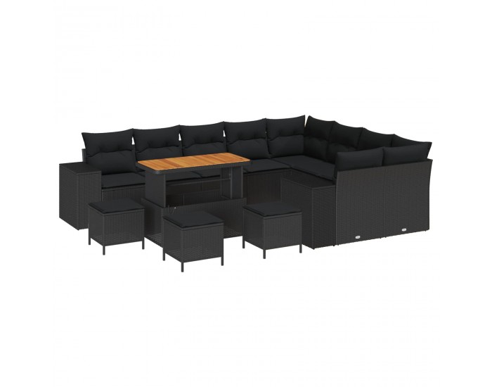 Sonata H Градински Софа Комплект 13 pcs Черно 110 x 55 x 71 см