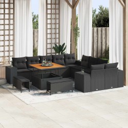 Sonata H Градински Софа Комплект 13 pcs Черно 100 x 100 x 71 cm - Canapele și bănci de grădină