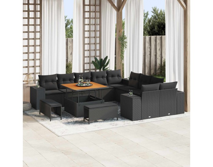 Sonata H Градински Софа Комплект 13 pcs Черно 100 x 100 x 71 cm