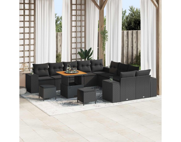 Sonata H Градински Софа Комплект 13 pcs Черно 80 x 80 x 71 cm