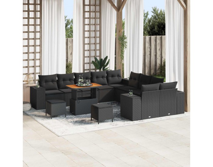 Sonata H Градински Софа Комплект 13 pcs Черно 90 x 55 x 71 cm
