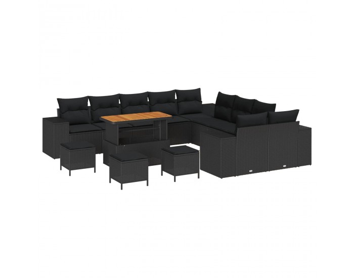 Sonata H Градински Софа Комплект 14 pcs Черно 110 x 55 x 71 см
