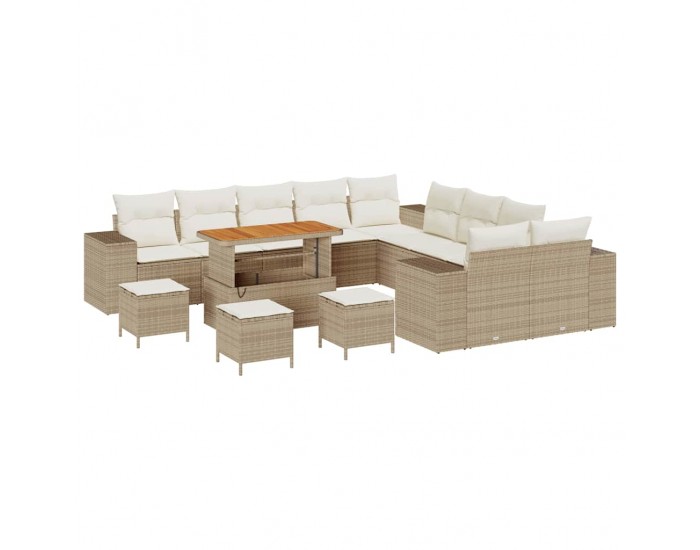 Sonata H Градински Софа Комплект 14 pcs Бежов и кремав 110 x 55 x 71 см