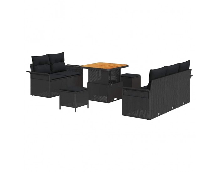 Sonata H Градински Софа Комплект 8 pcs Черно 80 x 80 x 71 cm