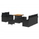 Sonata H Градински Софа Комплект 8 pcs Черно 80 x 80 x 71 cm