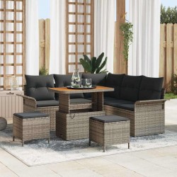 Sonata H Градински Софа Комплект с възглавница 8 pcs Сив 90 x 55 x 71 cm - Canapele și bănci de grădină