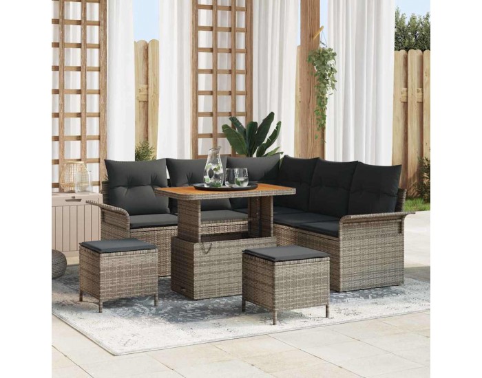 Sonata H Градински Софа Комплект с възглавница 8 pcs Сив 90 x 55 x 71 cm