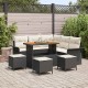 Sonata H Градински Софа Комплект 9 pcs Черен и кремав 110 x 55 x 71 см